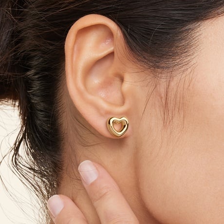 Heart Shaped Tube Stud Earrings