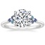 18K White Gold Indigo Melody Ring, smalltop view