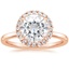 14K Rose Gold Vienna Halo Diamond Ring, smalltop view
