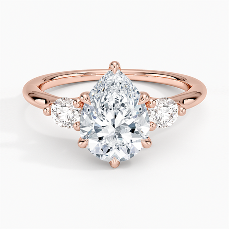 14K Rose Gold Freesia Three Stone Diamond Ring (1/3 ct. tw.)