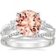 18KW Morganite Three Stone Petite Twisted Vine Diamond Bridal Set (1/2 ct. tw.), smalltop view