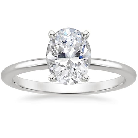 18K White Gold Four-Prong Petite Comfort Fit Ring with Whisper Eternity Diamond Ring