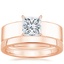 14K Rose Gold Alden Diamond Ring with 2.5mm Quattro Wedding Ring