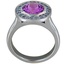 Sapphire Round Bezel Halo with Milgrain, smallside view