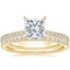 14K Yellow Gold Petite Demi Diamond Ring (1/5 ct. tw.) with Luxe Ballad Diamond Ring (1/4 ct. tw.)