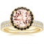 18KY Morganite Waverly Diamond Ring with Black Diamond Accents with Luxe Ballad Diamond Ring, smalltop view