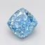 2.58 Ct. Fancy Vivid Blue Cushion Lab Grown Diamond