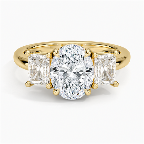 Luxe Helena Radiant-Cut Three Stone Diamond Ring