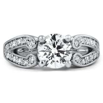 Custom Split Shank Pave Diamond Ring