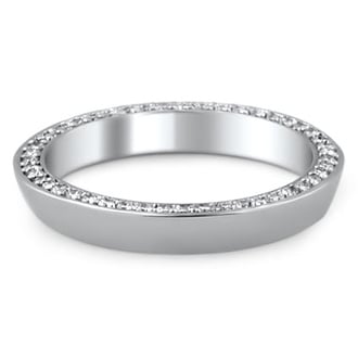 Custom Angled Profile Band with Eternity Side Stones