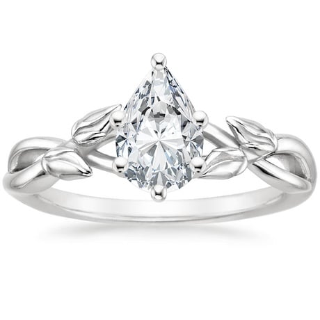 18K White Gold Budding Willow Ring with Winding Willow Ring