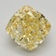 3.09 Ct. Fancy Vivid Yellow Cushion Lab Grown Diamond