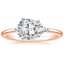 14K Rose Gold Horizontal Petite Comfort Fit Solitaire Ring, smalltop view