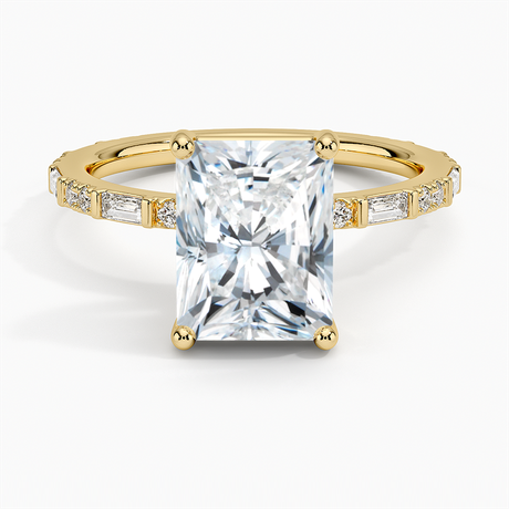 Luz Baguette and Round Diamond Ring