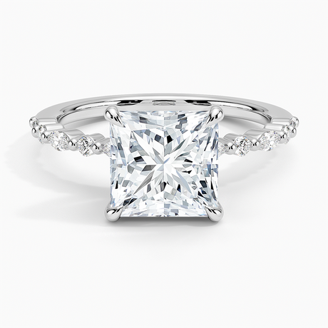 18K White Gold Delicate Versailles Diamond Ring