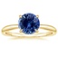 18K Yellow Gold Freesia 2mm Solitaire Ring, smalltop view