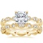 18K Yellow Gold Tiara Diamond Ring (1/10 ct. tw) with Tiara Eternity Diamond Ring (1/4 ct. tw.)