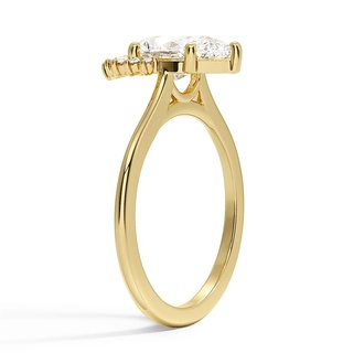 Custom Half Halo Pear Diamond Ring