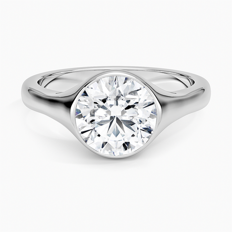 Platinum Bezel Solitaire Signet Ring