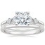 18K White Gold Miroir Diamond Ring with Petite Comfort Fit Wedding Ring
