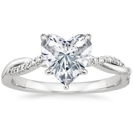 18K White Gold Petite Twisted Vine Diamond Bridal Set (1/4 ct. tw.)