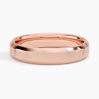 Beveled Edge 4.5mm Wedding Ring in 14K Rose Gold
