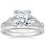 Platinum Begonia Vine Diamond Ring (1/2 ct. tw.) with Petite Comfort Fit Wedding Ring