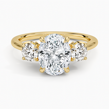 18K Yellow Gold Petal Three Stone Diamond Ring (2/3 ct. tw.)