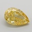 5.52 Ct. Fancy Vivid  Yellow Pear Lab Grown Diamond