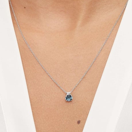 Floating Solitaire London Blue Topaz Pendant