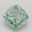 1.08 Ct. Fancy Vivid Green Cushion Lab Grown Diamond