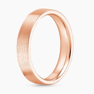 Mojave Matte 4mm Wedding Ring in 14K Rose Gold