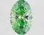 3.10 Ct. Fancy Vivid Green Oval Lab Grown Diamond