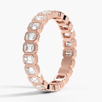 Bezel Emerald-Cut Eternity Lab Diamond Ring (1 1/2 ct. tw.) in 14K Rose Gold
