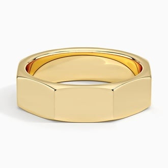 Octagon 6mm Wedding Ring in 18K Yellow Gold