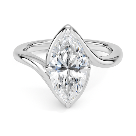 18K White Gold Bezel Atelier Solitaire Diamond Ring