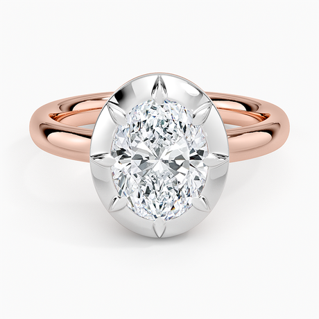 14K Rose Gold Harper Mixed Metal Solitaire Ring