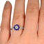 The Jamilia Ring, smallzoomed in top view on a hand