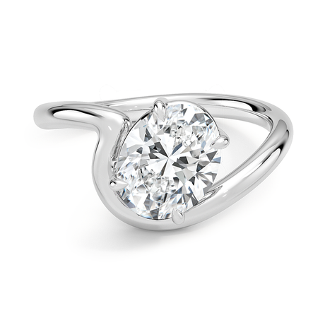 18K White Gold Aire Solitaire Ring