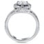 Diamond and Sapphire Hexagonal Halo Diamond Ring, smallside view