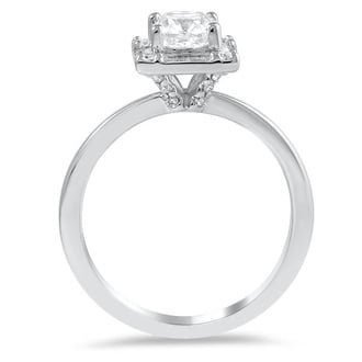Custom Vintage Style Baguette Halo Diamond Ring