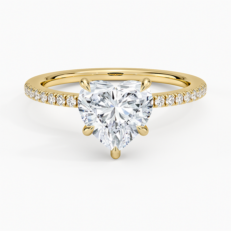 18K Yellow Gold Demi Half Coverage Diamond Ring (1/5 ct. tw.)
