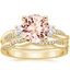 18KY Morganite Three Stone Petite Twisted Vine Diamond Bridal Set (1/2 ct. tw.), smalltop view