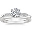 18K White Gold Petite Twisted Vine Hidden Halo Diamond Ring with Petite Comfort Fit Wedding Ring