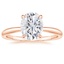14K Rose Gold Freesia 2mm Solitaire Ring, smalltop view