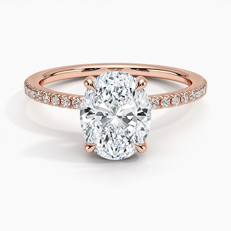 14K Rose Gold Viviana Half-Coverage Diamond Ring