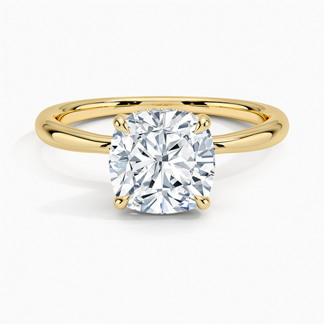 Freesia Hidden Halo Engagement Ring - Tapered Band