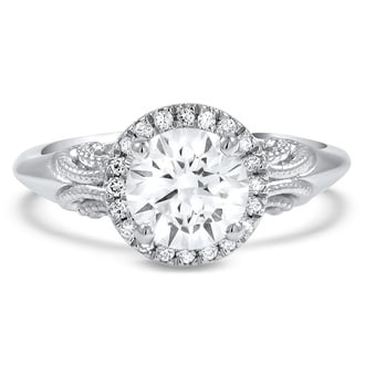 Custom Antique-Inspired Halo Engagement Ring