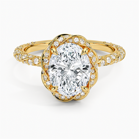 18K Yellow Gold Nova Halo Diamond Ring (1/2 ct. tw.)
