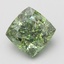 5.03 Ct. Fancy Vivid Green Cushion Lab Grown Diamond